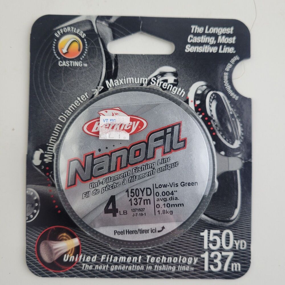 DISCONTINUED 150 Yards Berkley Nanofil 4 lb Unifilament Fish Line Low Vis Green